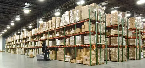 Pallet racking application in a warehouse